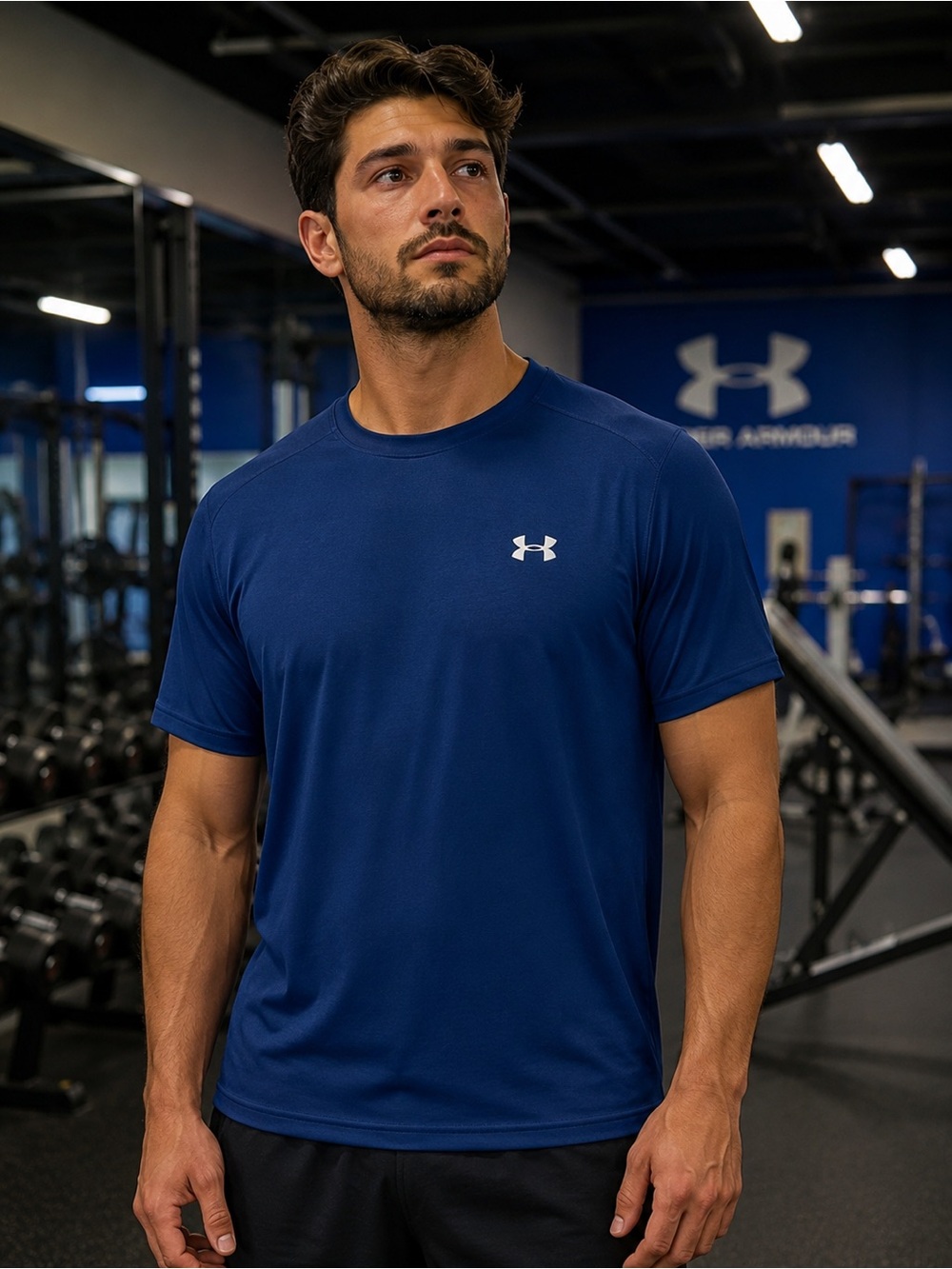 Under Armour HeatGear Blue Performance Athletic T-Shirt Men’s Large LG Workout